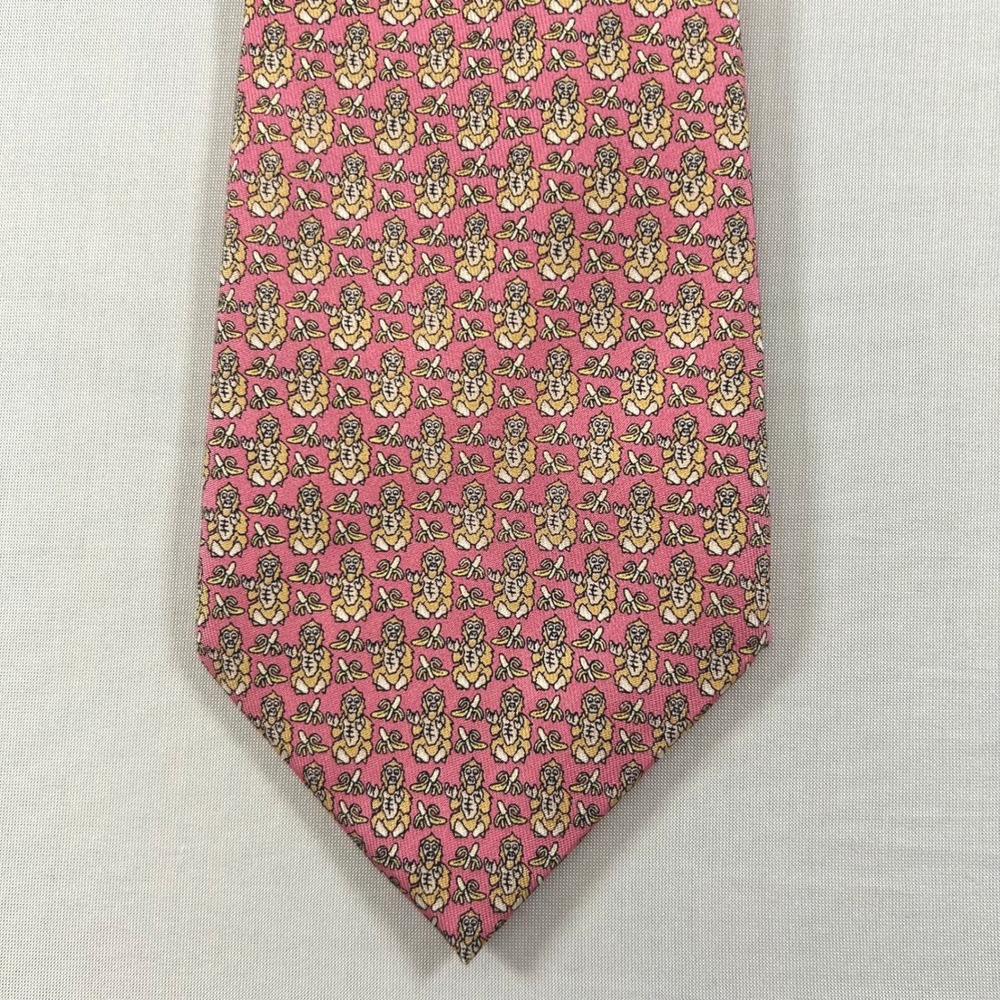 Vineyard Vines Tie Mens Pink Gorilla Banana 100% Silk Custom Collection AXA - Picture 2 of 7